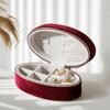 Divided Compartments Velvet Jewelry Display Box Portable Travel Jewelry Case  Daily Use