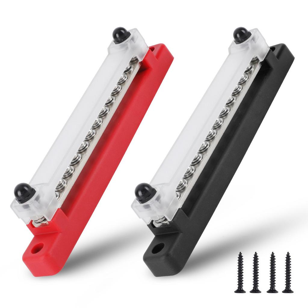 M6 Terminal Block dc Bus Bar 12v 1/4 Inch Stud 150A Electric BusBar 12v Power current distributor For Truck Boat accessories