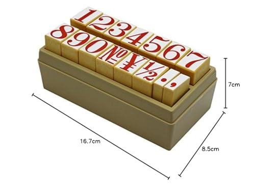 Shachihata Patterned Rubber Stamp, Number Set, Extra Large, 26 X 17 Mm, TEN-03