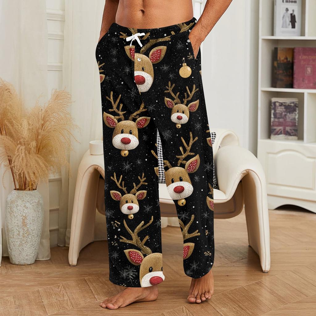 Pantalones de Navidad para Hombre, Pantalones Casuales para Dormir