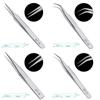 Stainless Steel Anti-iodine Tweezers Long Straight Forceps 12.5cm-30cm Straight Elbow Head Tools