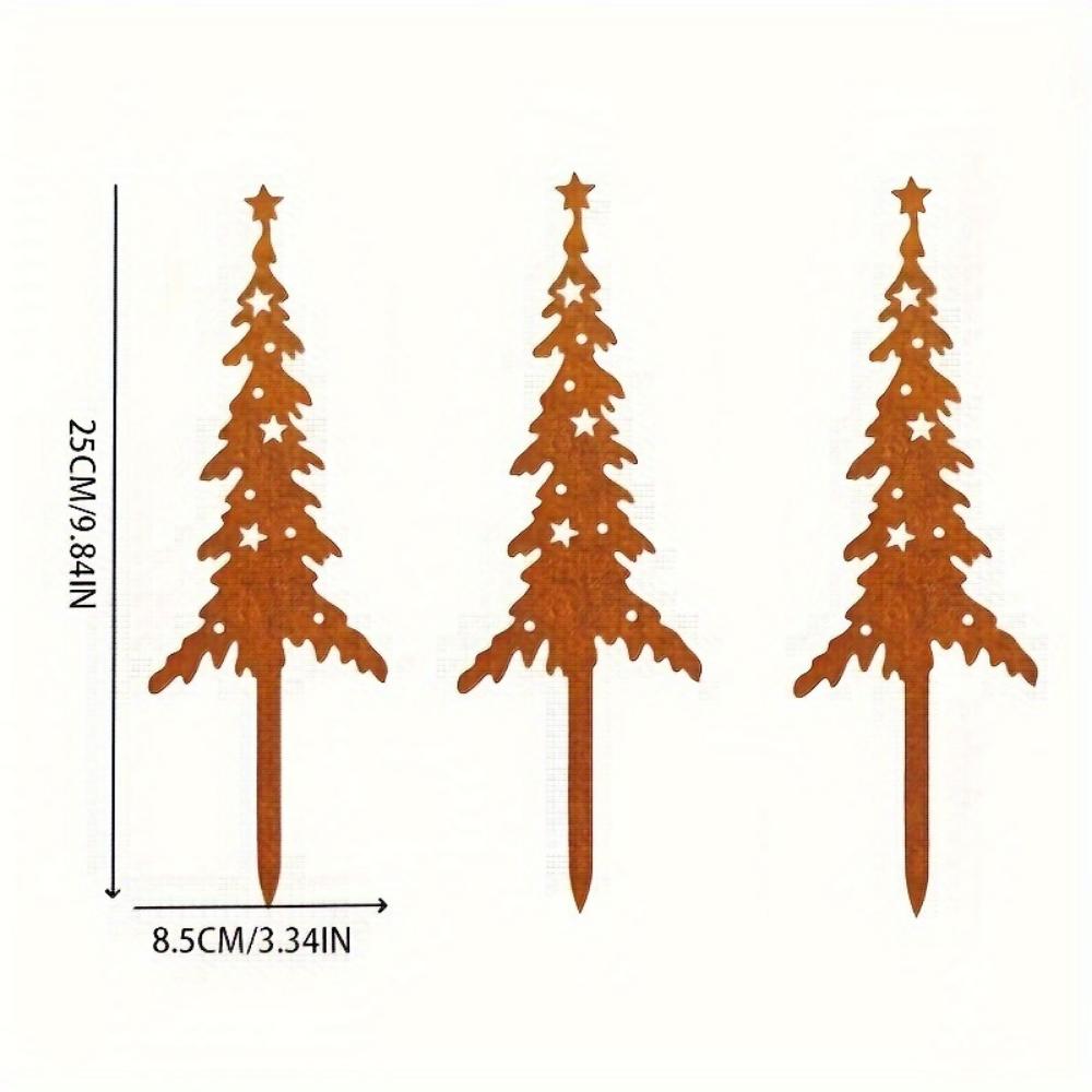 

Vintage Christmas Garden Stakes Metal Reindeer Tree Set Rustic Holiday Yard Art Animal Theme Outdoor Decoration Wall Sculptures TY6675-02