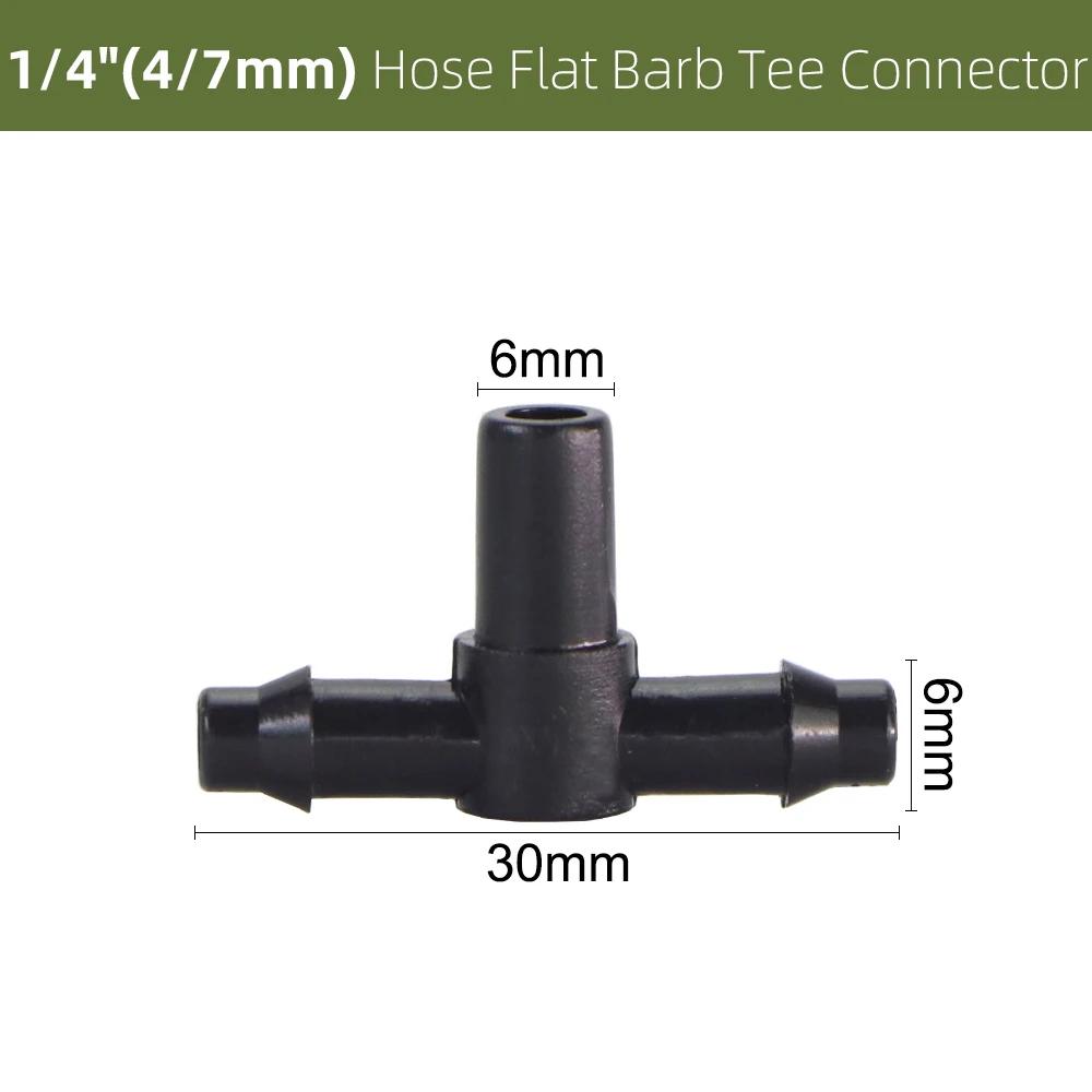 10-1000PCS Garden Water Connector Drip Irrigation for 1/4'' Tubing Hose Accessories Joint Barbed Tees Cross Eng Plug Adaptors