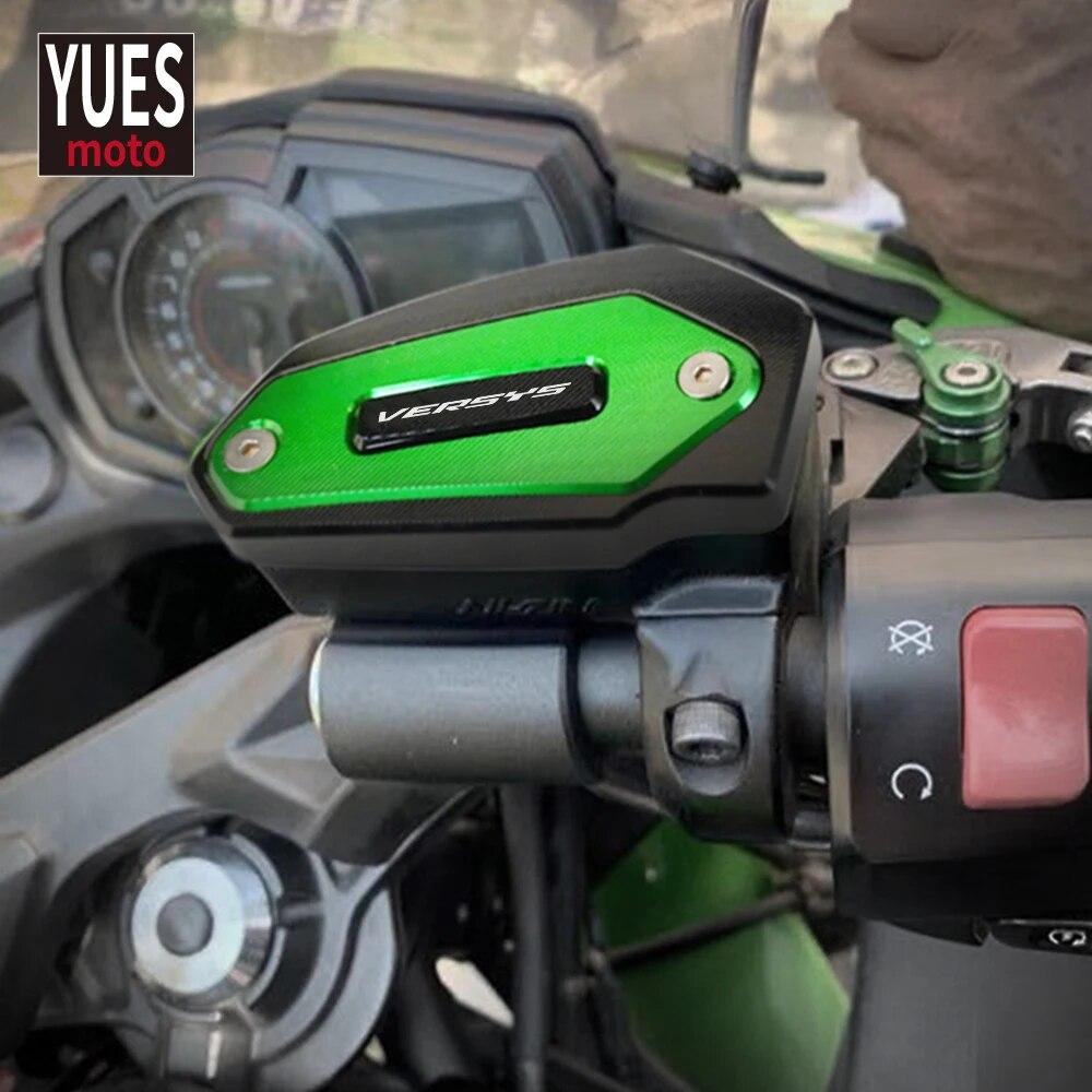 Motorcycle Accessories CNC Front & Rear Brake Fluid Cylinder Master Reservoir Cover Cap For Kawasaki VERSYS 650 1000