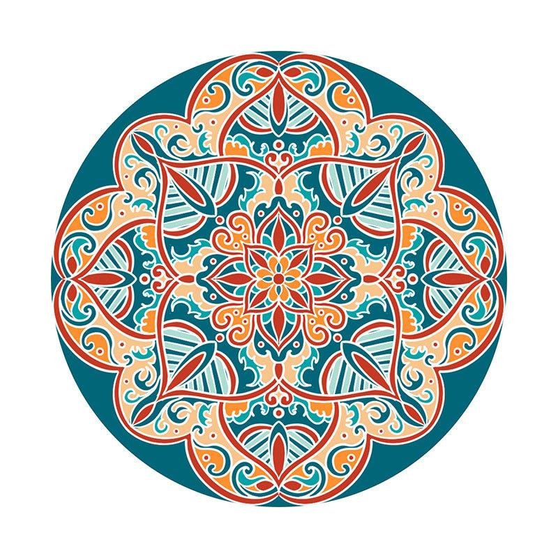 1PCS Round Ethnic Leather Coasters Boho Printed Heat Insulation Antiskid Cup Mats Reusable Drink Pad Tableware Set Kitchen Decor