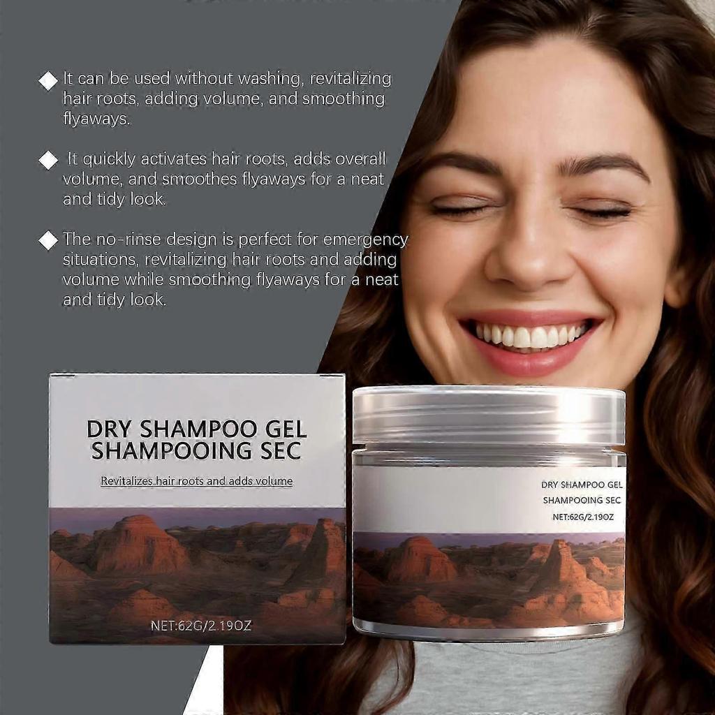 Trockenshampoo Paste, Trockenshampoo Gel, Sofort Frisches Volumengebendes Haar-Trockenshampoo, Volumengebendes Trockenshampoo, Trockenshampoo für Dunkles Haar