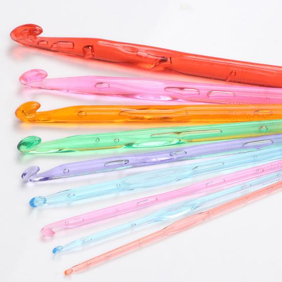 9Pcs/Set 3-12mm Colorful Crochet Needles Hooks Weave Crafts DIY Knitting Tools