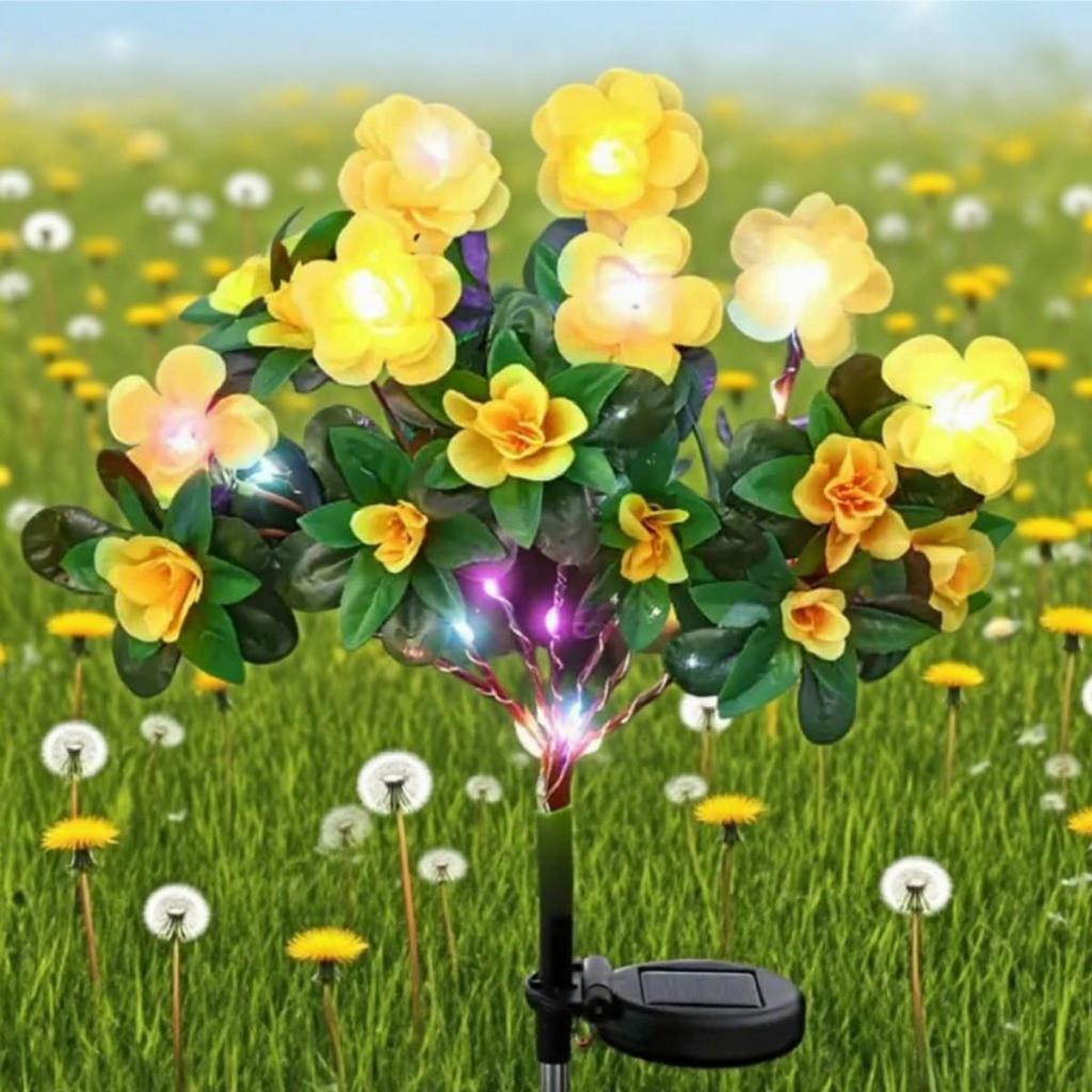 Waterproof Solar Azalea Garden Decor with Always-on & Flashing Modes