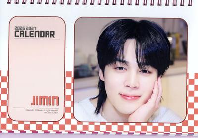 Jimin BTS Photo Desk Calendar 2026-2027 (2 Years) with Sticker Set