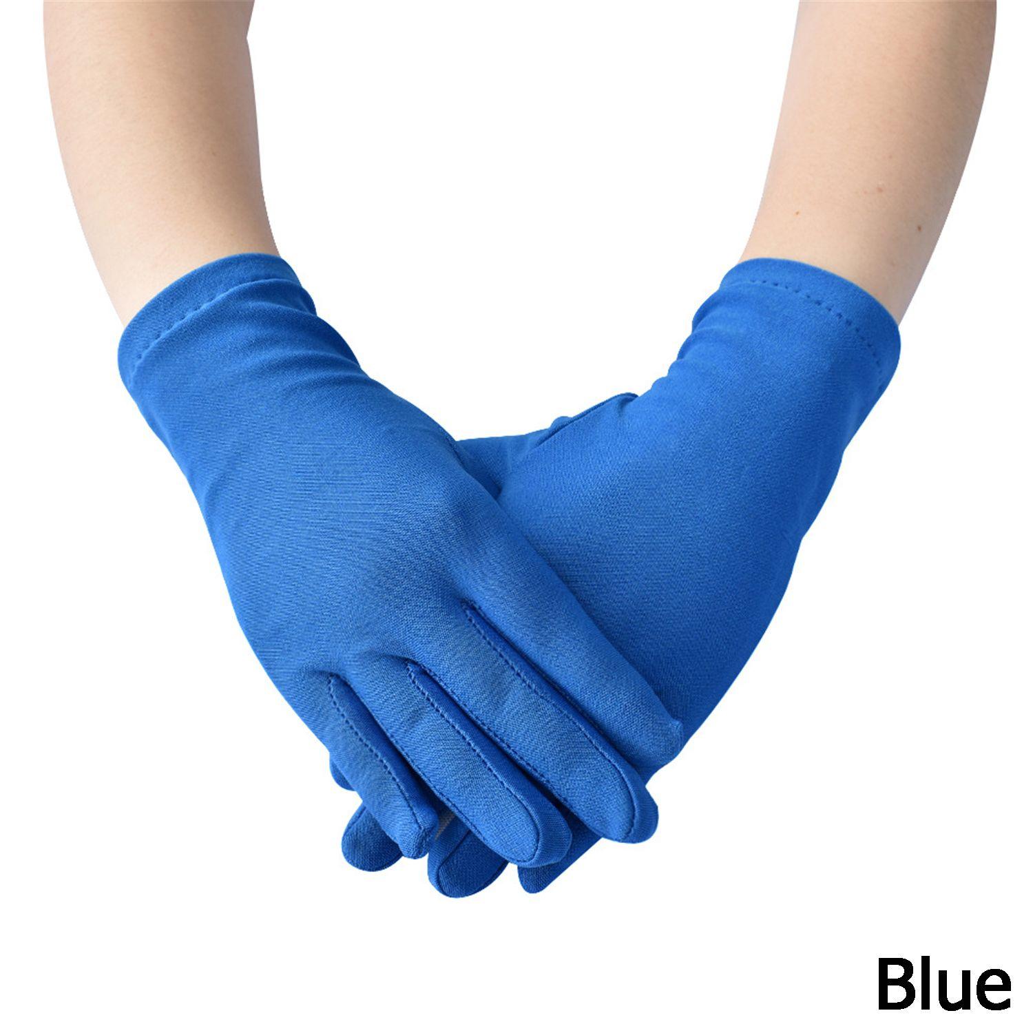 

Women Non-Slip Sunscreen Driving Gloves Household Gloves Work Gloves Serving Waiters Mittens синий