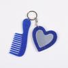 Simple Comb Mirror Keychain Mini Heart Car Keyring Creative Keychain Pendant  Gift