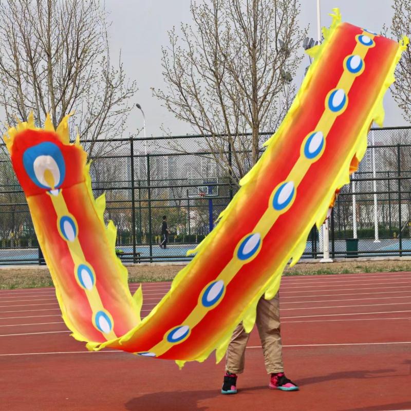Dragon Dance Ribbon with Head Chinese New Year Gift Festival Performance Props Outdoor Fitness Wu Long Products