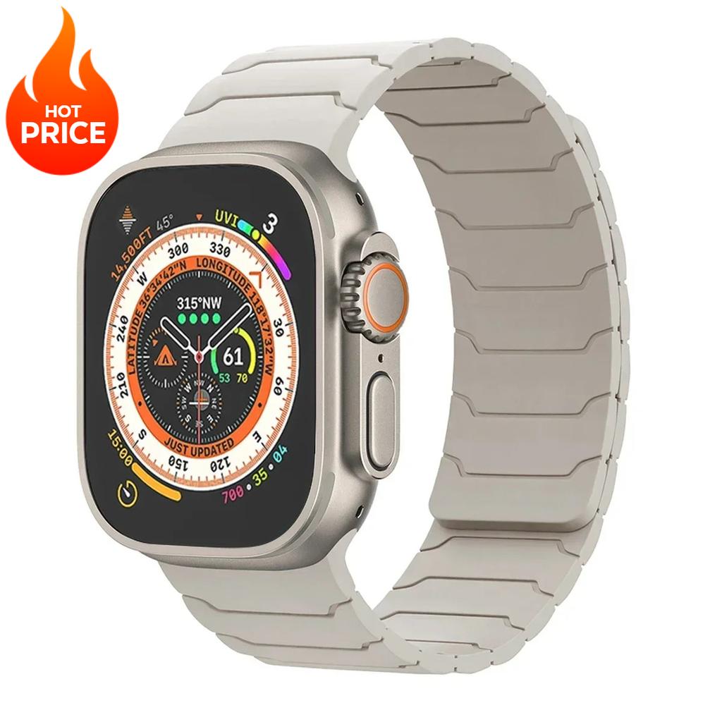 Magnetic Silicone Strap For Apple Watch Ultra 3 2 49mm Band 45mm 44mm 41mm 40mm 38 Bracelet Iwatch Series 11 10 42 46mm 987654SE