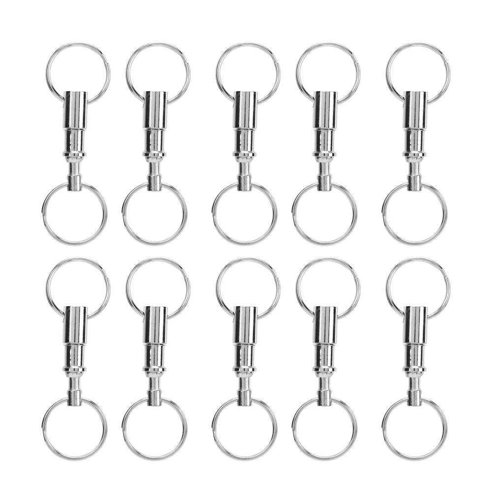10 PCS EDC Quick Release Keychain Double Ring Keychain Outdoor Pull Apart Key Ring