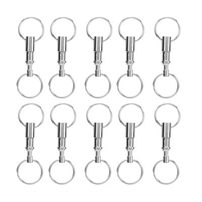 10 PCS Porte-clés EDC à libération rapide Porte-clés double anneau Porte-clés extérieur à séparation rapide