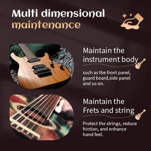 Guitar Fretboard Oil, 80ml 3-in-1 Guitar Care Liquid, String Cleaner, Fretboard Maintenance Oil, String Anti-Rust Lubricant. Guitar Fretboard Cleaner