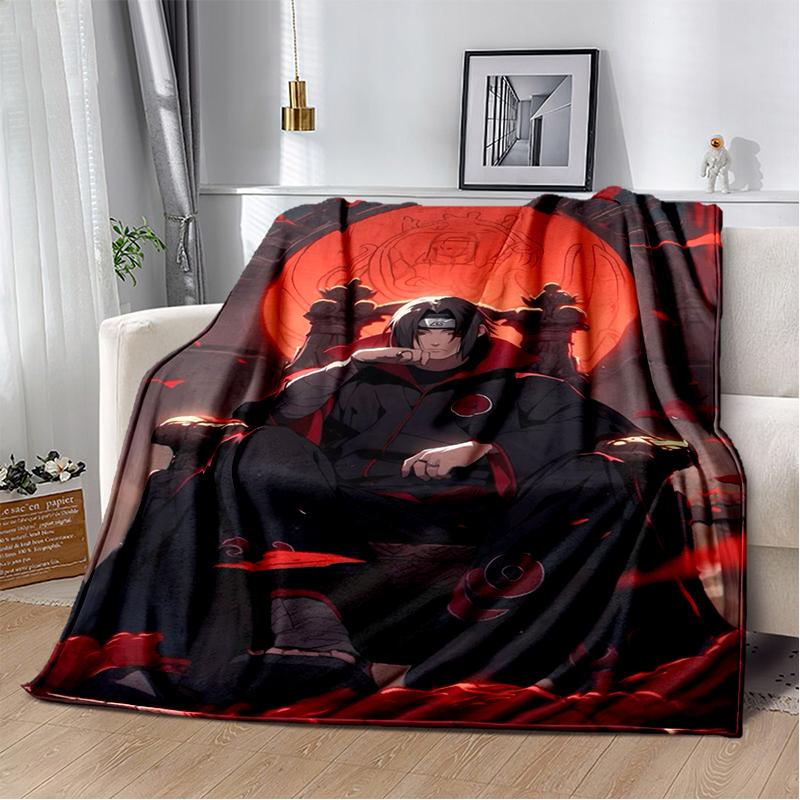3D N-Naruto Cartoon Anime I-Itachi Flannel Blanket Soft Warm Throw Blanket for Bedroom Living Room Bed Travel Camping Picnic Kid