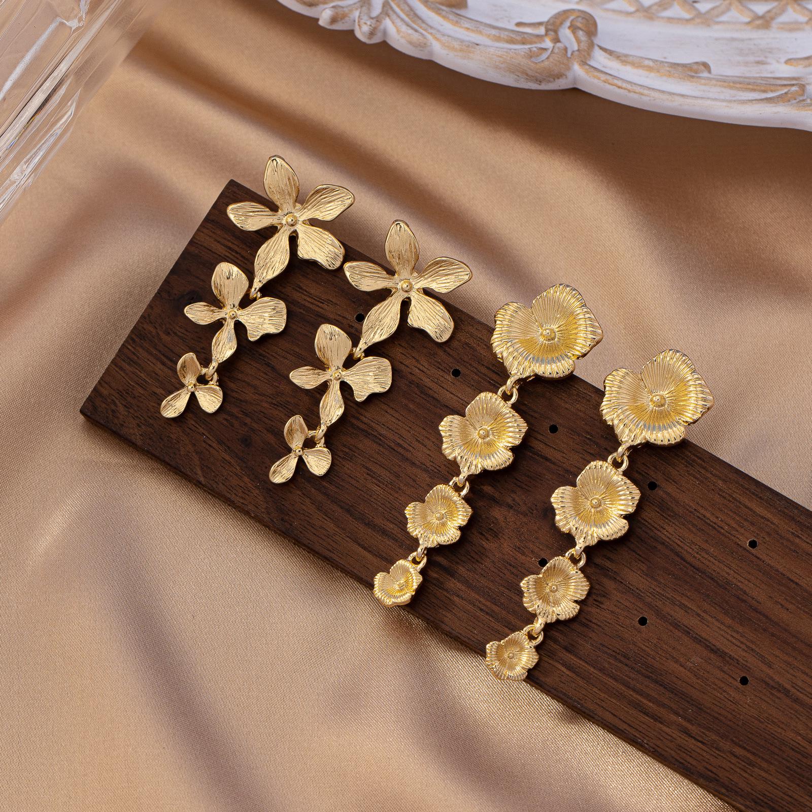 

Korean Design Floral Tassel Earrings: Bold, Unique, and Elegant for Women.