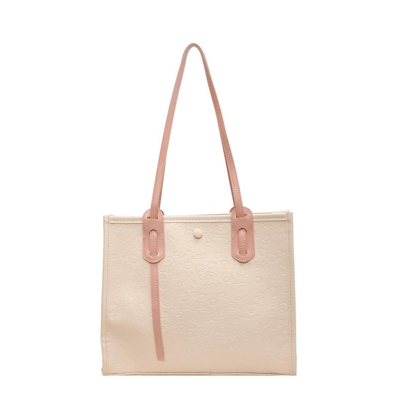 

Bag women s large-capacity new college student class shoulder bag niche tote bag commuter bag розовый