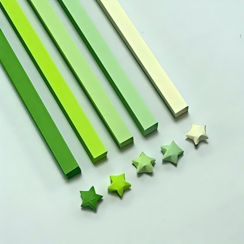 210/540Pcs Lucky Wish Star Decoration Origami Lucky Star Ribbons Colors Strips Paper Folding Kit Wishing Star For Kids