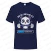 Funny Panda Gym Print T-Shirt Summer Tees for Men Women O-neck Casual Short Sleeve Weightlifting Installing Muscles Fashion Tops
