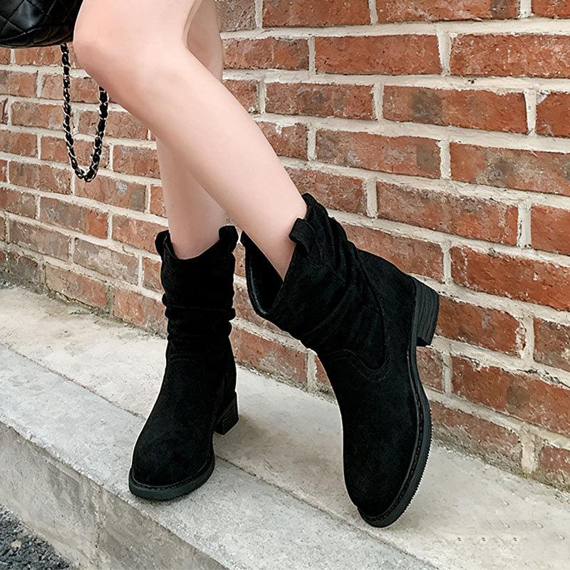 Maillard Medium Boots Children's New Autumn Western Cowboy Stack Boots Thick-soled Martin Boots Single Boots