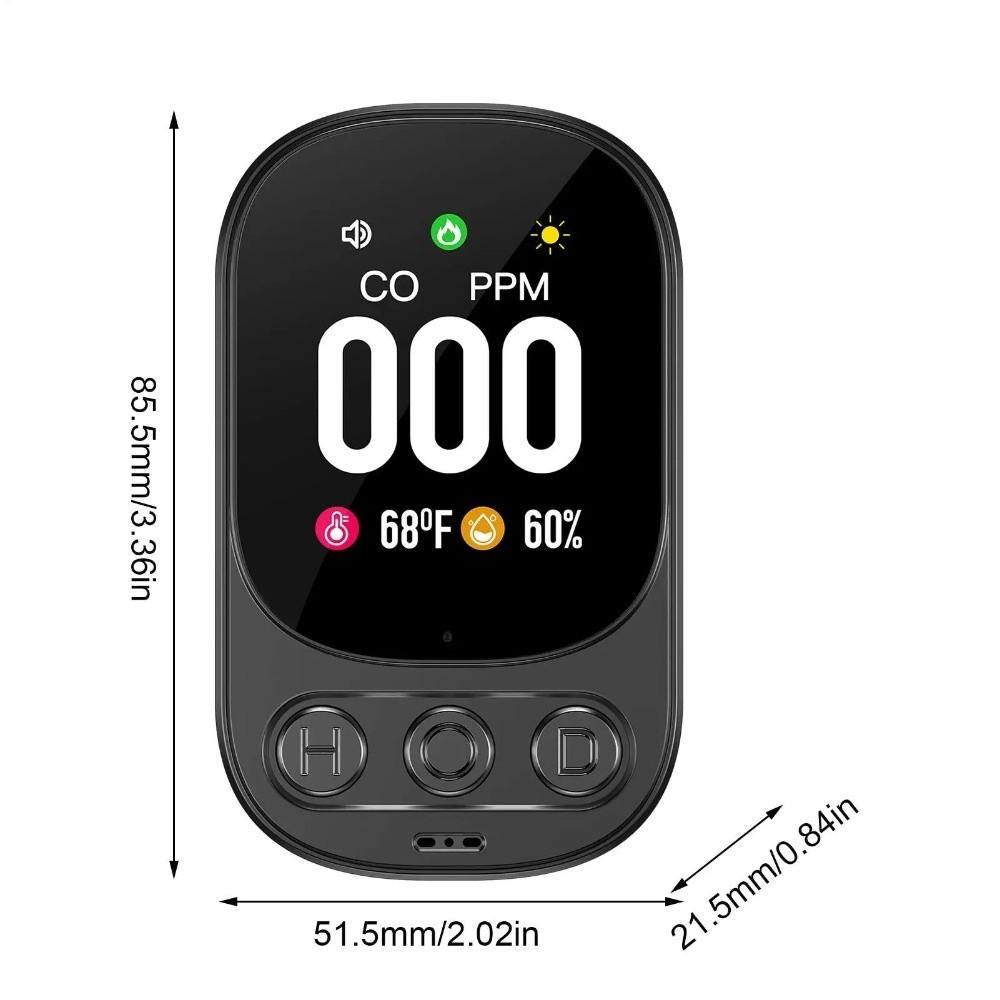 Large Screen CO Monoxide Alarm Real Time Monitoring Temperature Humidity Detector  For Home Outdoor