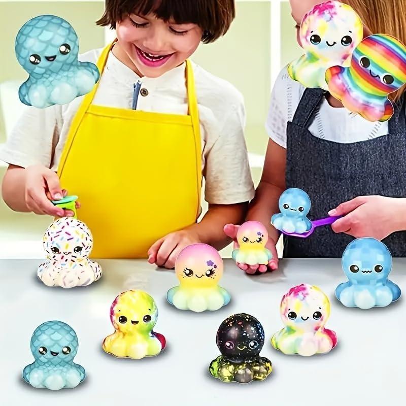 6/12 Pezzi Polpo Giocattoli Morbidi Lenti per Alleviare lo Stress Giocattoli Fidget per Bambini Bomboniere per Feste Ricompense per la Classe Riempitivi per Cesto di Pasqua