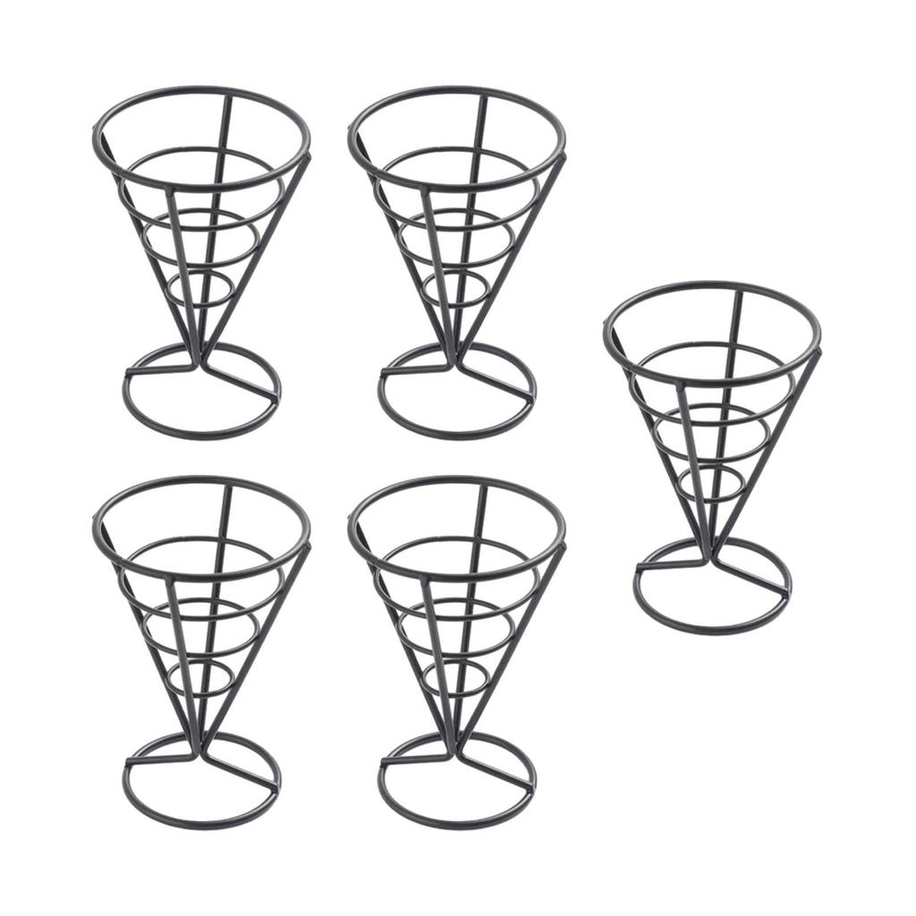 French Fries Stand Fried Chicken Display Rack, Metal Wire French Fry Holder for Restaurant, Cafe, Buffet Food Serving