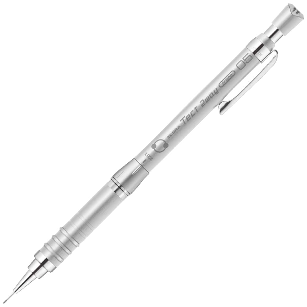 Zebra Tect Two Way Mechanical Pencil, 0.5mm, Silver, MA41-BS-S