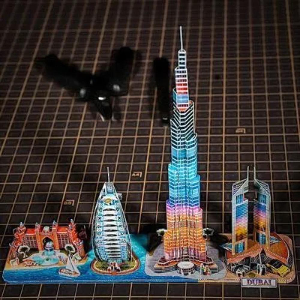 World Style City Skyline Architecture Street View 3D Metal Puzzle Paris Venice San Francisco Shanghai DIY Assembled Model Kits