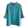 Spring Summer Retro Seven Quarter Ladies' Cotton Linen Shirt Blouse Chinese Traditional Women's Formal Top Ttang Costume Hanfu