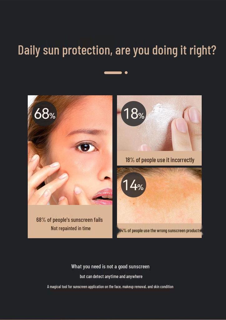 Portable LED Smart UV Sunscreen Makeup Mirror with Eye Protection