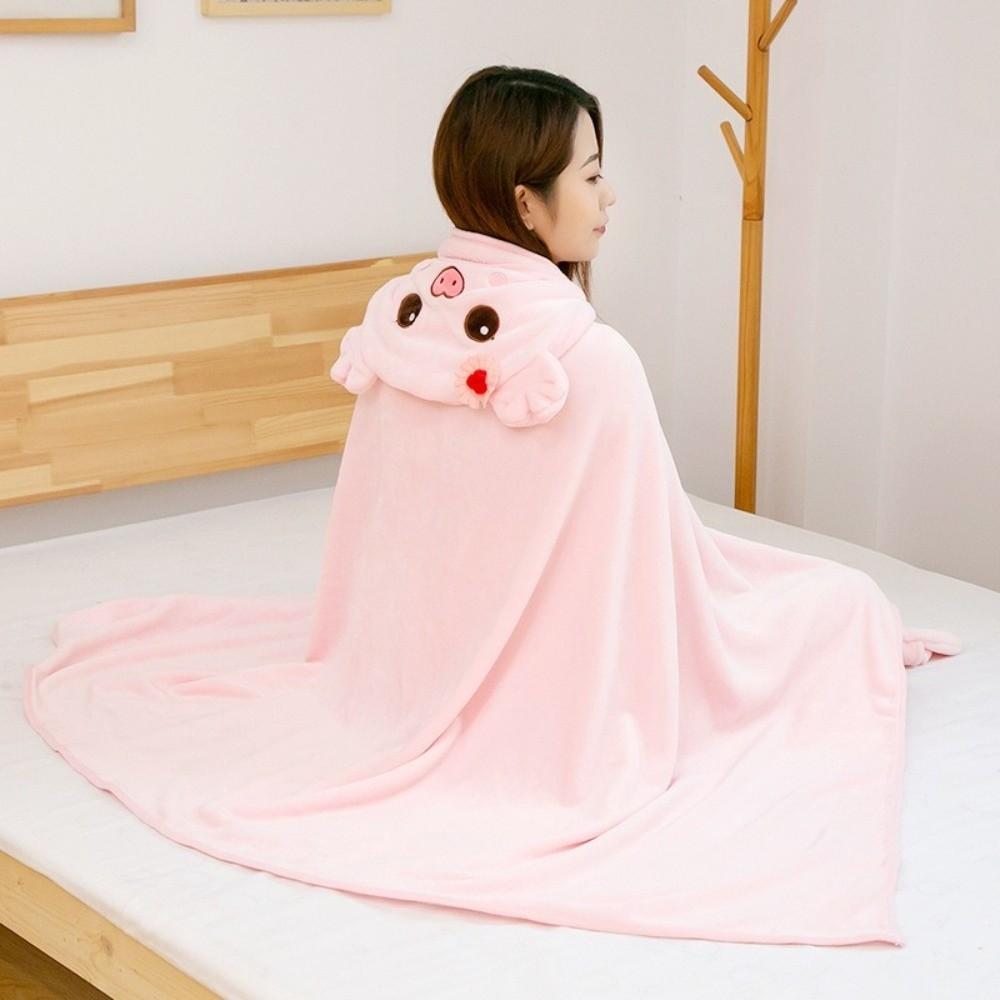 Cozy Hooded Nap Blanket Warm Shawl Blanket Cute Kawaii Cloak  Office Nap