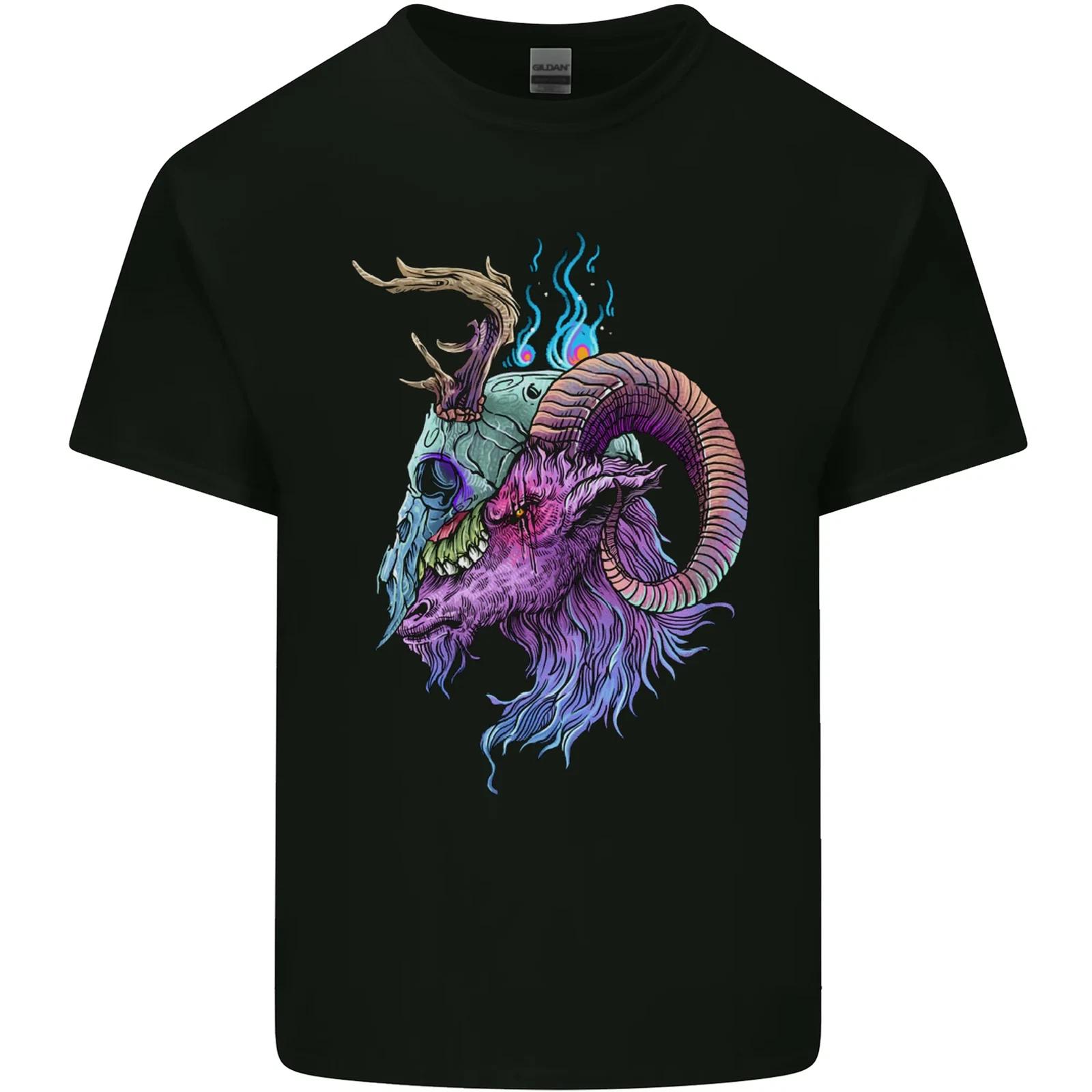Heavy Metal Music Goat Skull Death Kids T-Shirt Childrens 3XL
