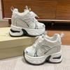 Fashion 10CM Spring Women Platform Sneakers Autumn Breathable Wedges Casual Shoes High Heels Thick Sole Sneakers Woman Deportivas Mujer