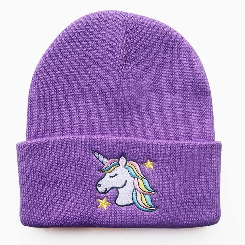 New autumn and winter warm woolen hats for male and female students, unicorn knitted hats, cute pullover hats, ski hats
