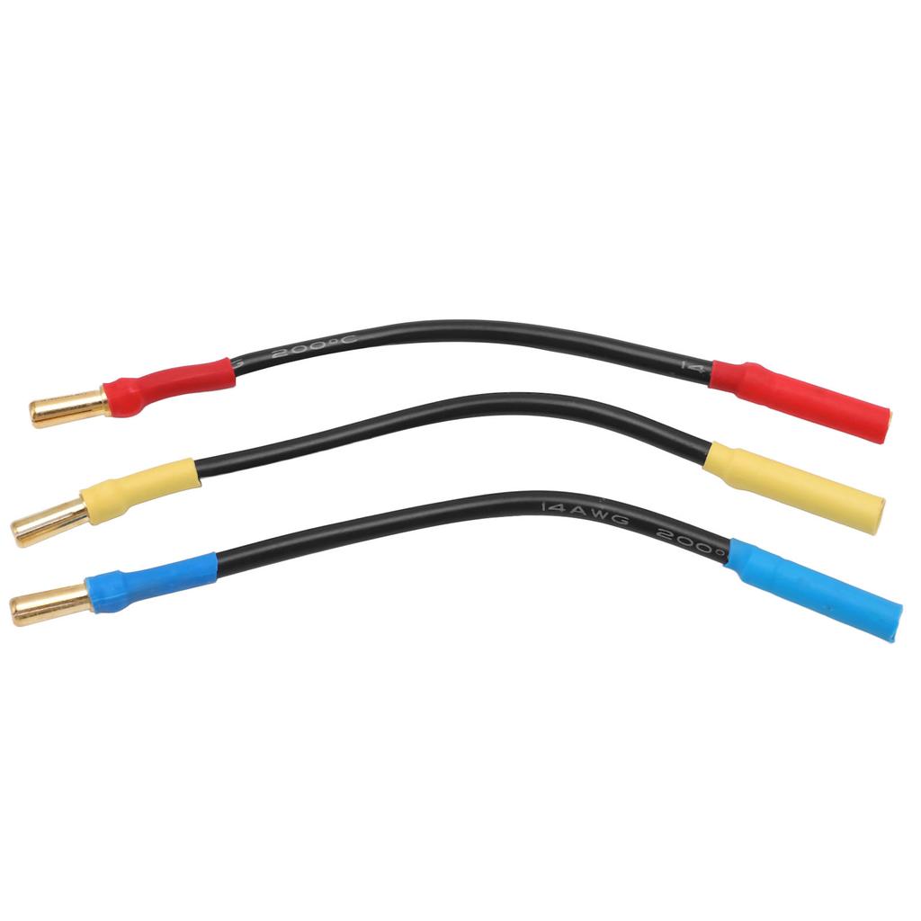 3Pcs 4mm Banana Plug Extension Cable 13cm Length Heat Resistant Banana Plugs Connector Extension Cable Wire for Boats