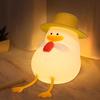 Cute Silicone Fluorescent Duck Night Light for Kids,USB Rechargeable 3 Step Dimmable Night Gift