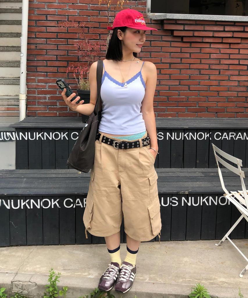 URBANDTYPE Bronx Bio-Washed 3/4 Cargo Pants_Beige
