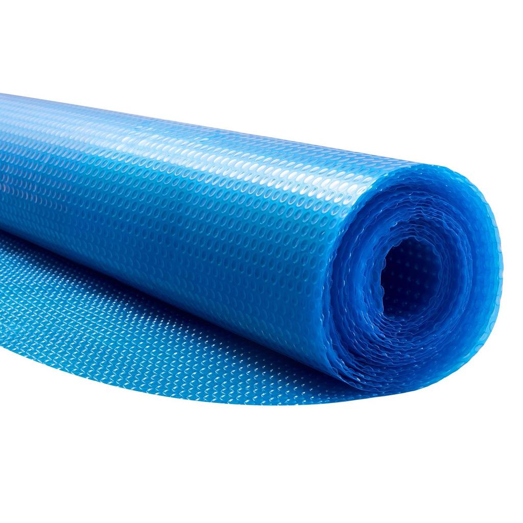 Solar Pool Cover, 4.57 m Round Pool Bubble Cover, 12 Mil Pools Solar Blanket with Bubble & PE Material, Daytime Heat Absorption, Nighttime Heat