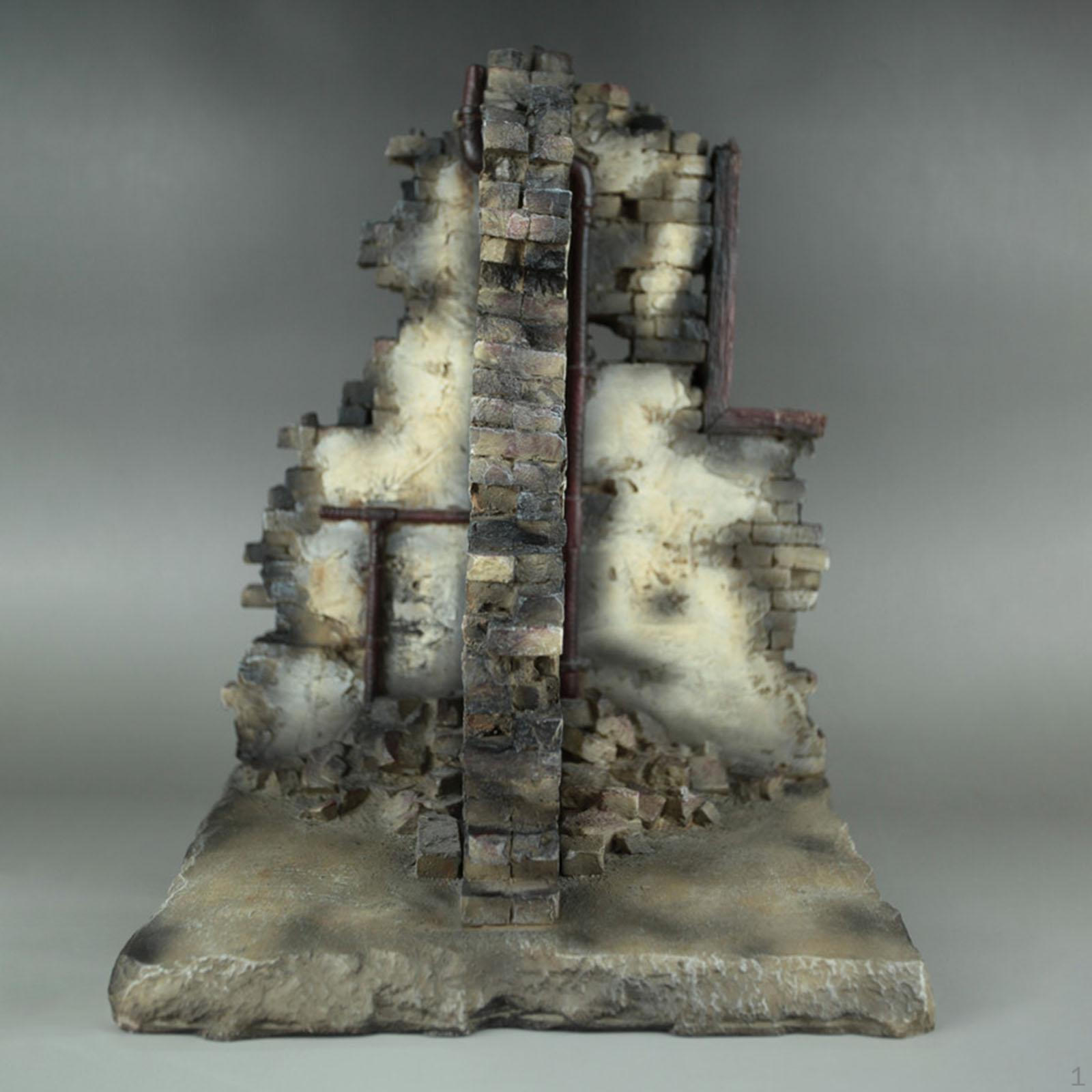 

1/6 Scale Miniature Ruined Building Model Accessories Modern Tabletop Resin Project Display