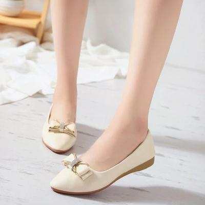 Summer New Pointed Toe Comfortable Casual Flat Shoes Elegant Shallow Mouth Lightweight Breathable Bow Women's Shoes NO: AB22