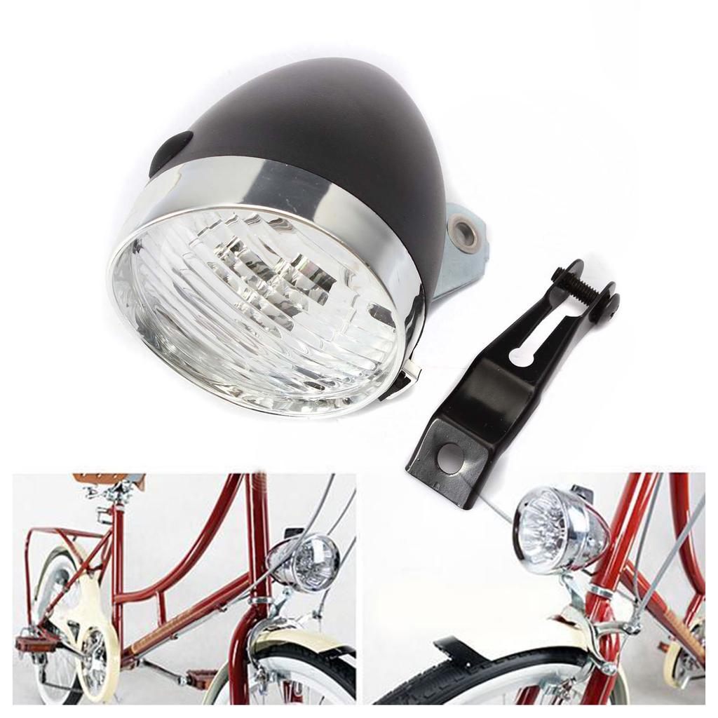 Vintage Retro Bicycle Bike Front Light Lamp with Bracket Super Bright 3 LED Bike Headlight Bike
