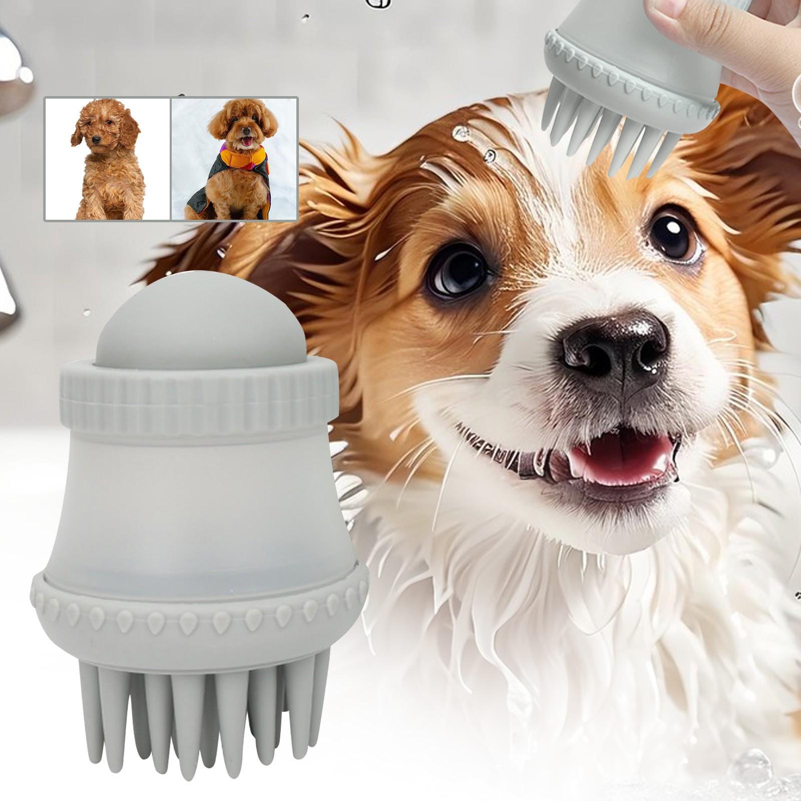 

Силиконовая щетка для ванны для домашних животных, щетка для хранения, мытье тела, портативная щетка для массажа собак, чистая кожа(розовый) One Size