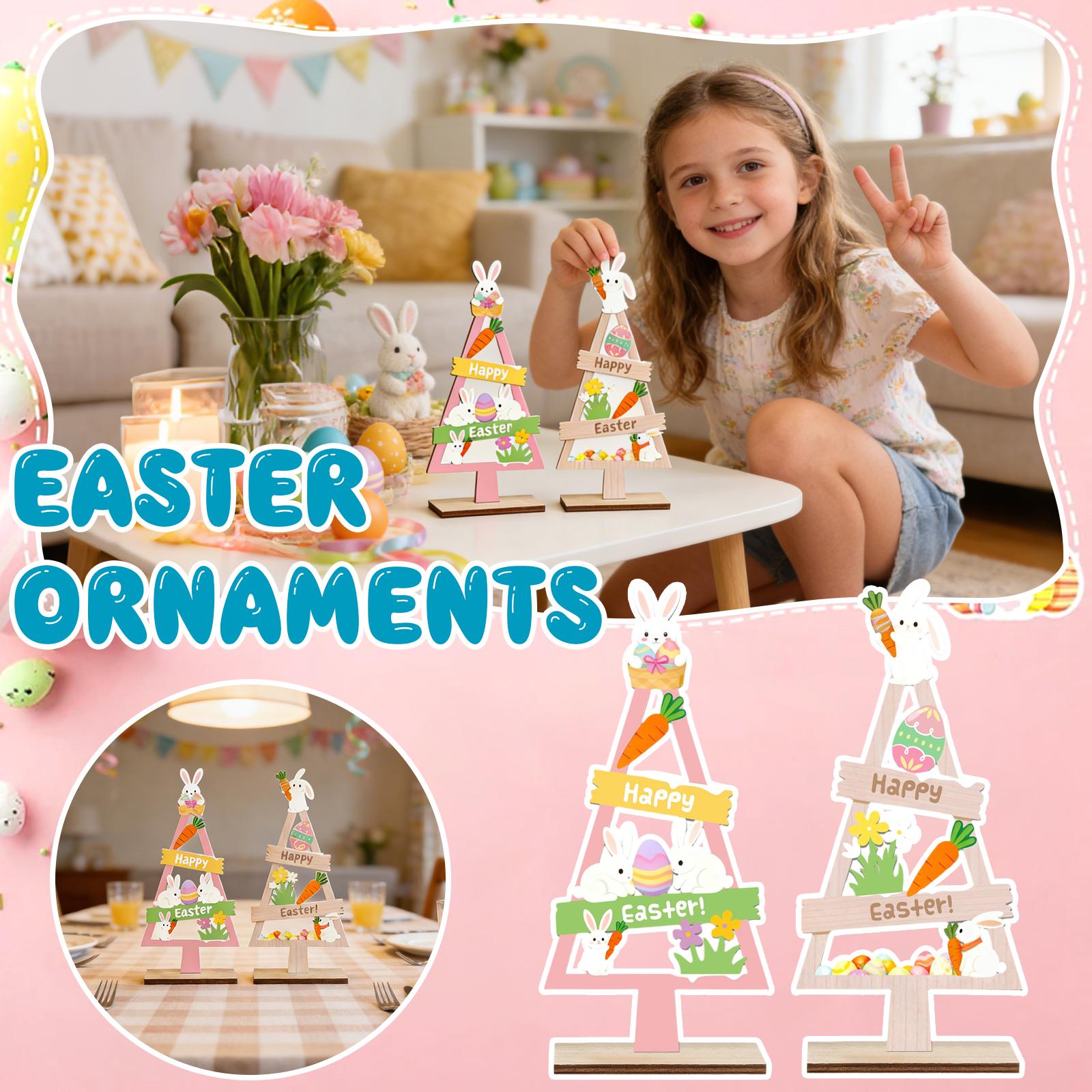 

Easter Ornaments, Decorative Items, Cartoon Figurines, Wooden Desktop Decorations One Size