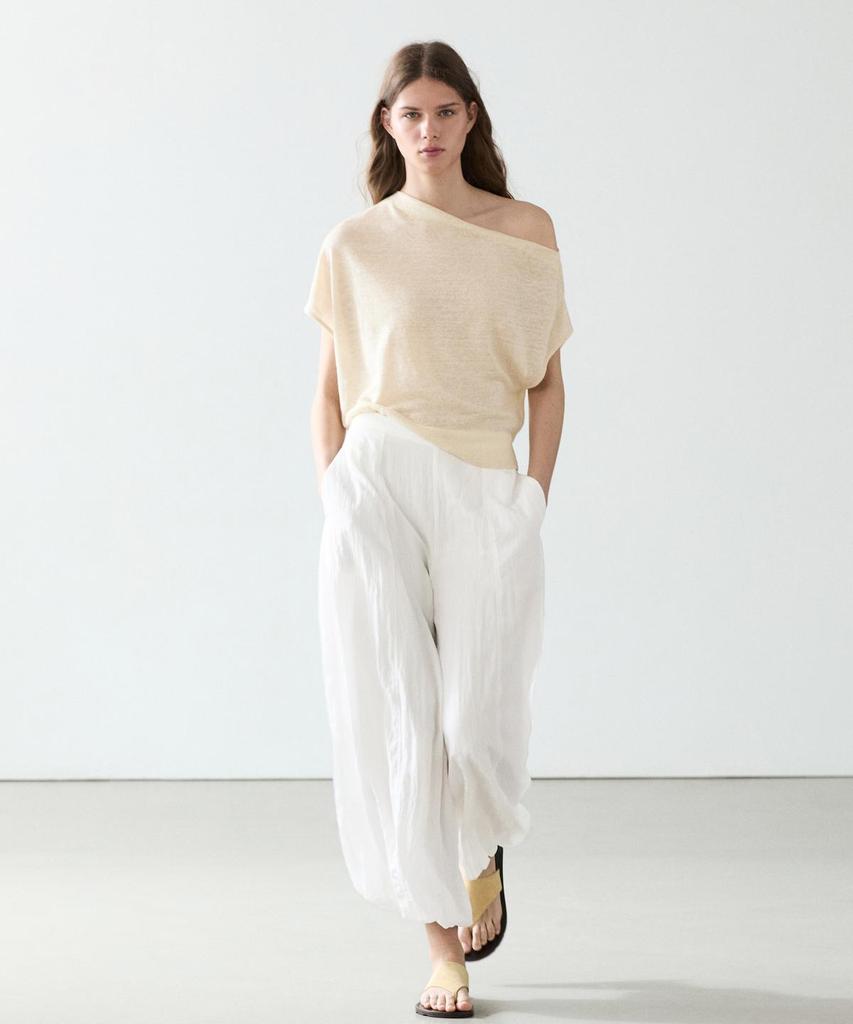 Masimodutti Texture Detail Fluid Sarouel Pants