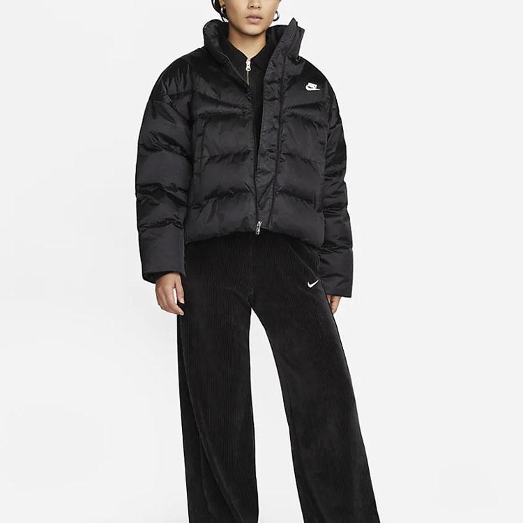 Nike Jednobarevná bunda se zipem, stojáčkem a dlouhým rukávem pro ženy, svrchní oděv, černá DQ6888-010