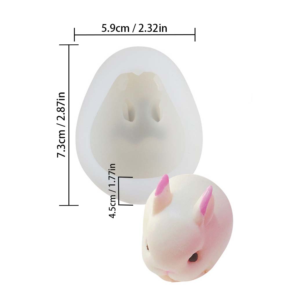 3D Silicone Mold DIY Cute Rabbit Bunny Mold Mousse Fondant Baking Cake Tools Kitchen Accessory Plaster Epoxy Mold Soap Mold