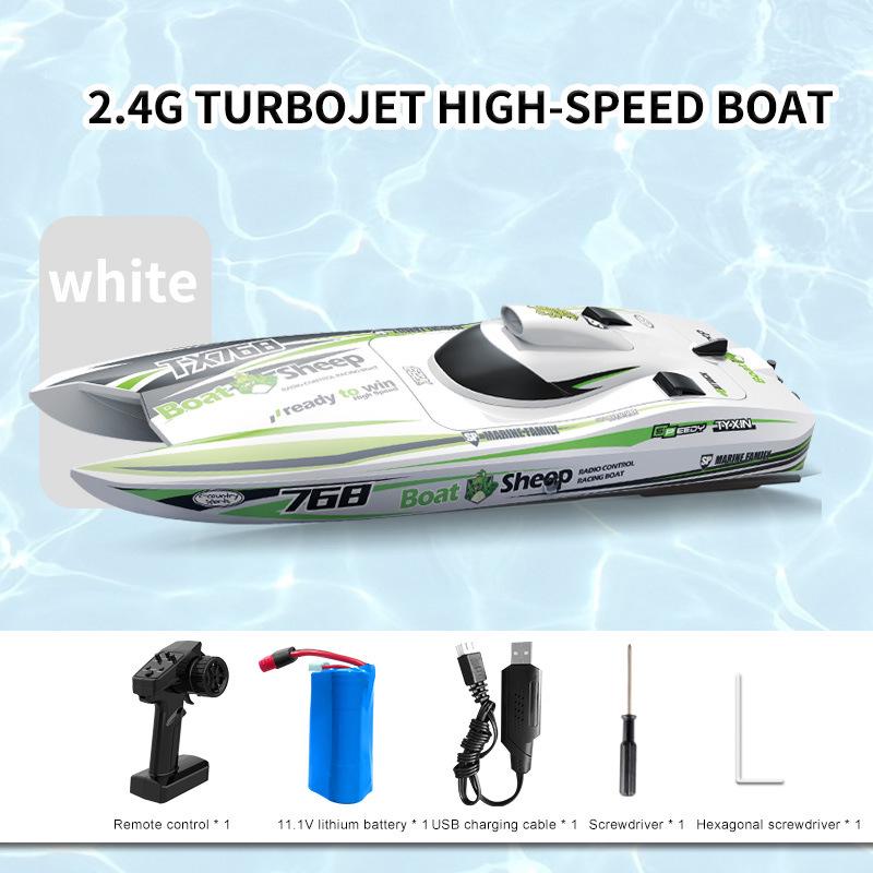 

Turbojet Brushless RC Speedboat: Long-Endurance Electric Toy Boat for Boys белый